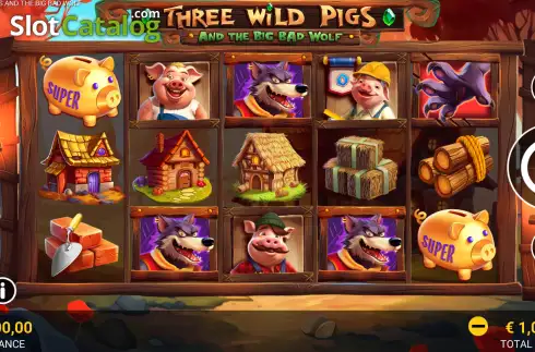 Скрин2. Three Wild Pigs and The Big Bad Wolf слот