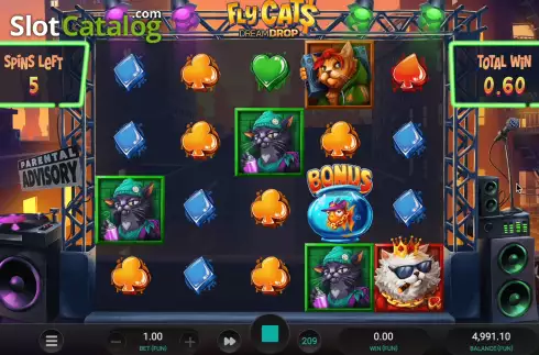 Скрин9. Fly Cats Dream Drop слот