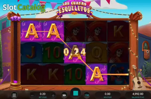 Скрин4. Los Cuatro Esqueletos слот