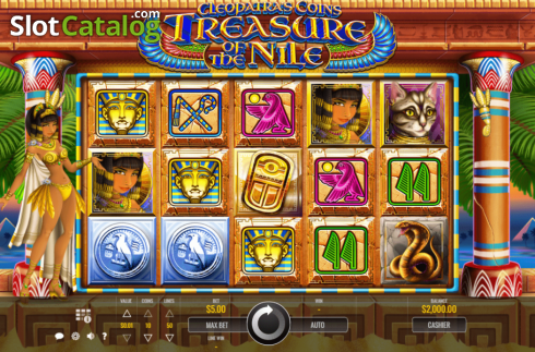 Скрин2. Cleopatra's Coins Treasure of the Nile слот