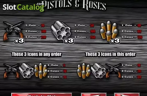 Скрин3. Pistols & Roses слот