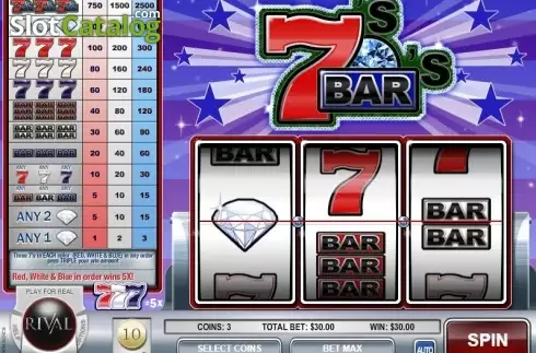Скрин3. Sevens and Bars слот