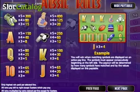 Скрин3. Aussie Rules слот