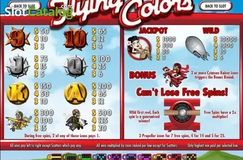 Скрин2. Flying Colors слот