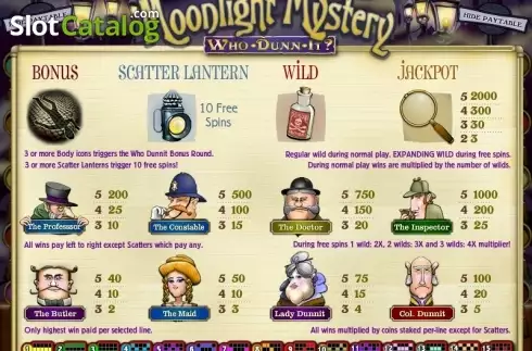 Скрин2. Moonlight Mystery слот