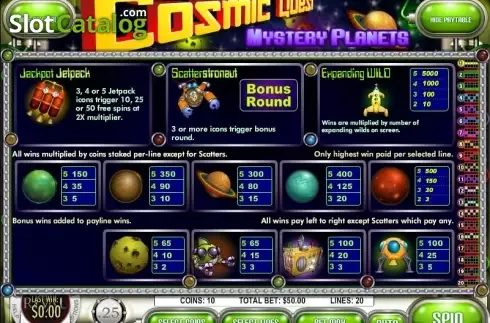 Скрин2. Cosmic Quest: Mystery Planets слот