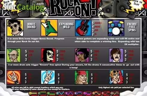 Скрин2. Rock On! слот