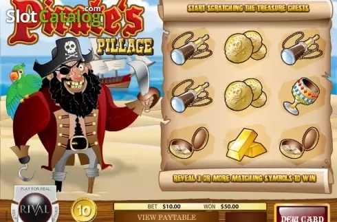 Скрин5. Pirate's Pillage Scratch and Win слот