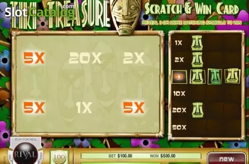 Скрин4. Tiki Treasure Scratch and Win слот