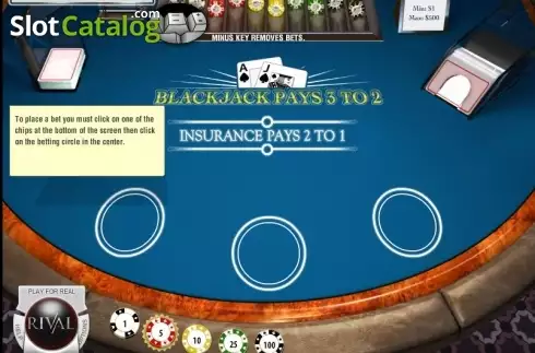 Скрин2. Blackjack (Rival) слот