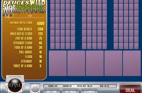 Скрин3. Deuces Wild MH (Rival) слот