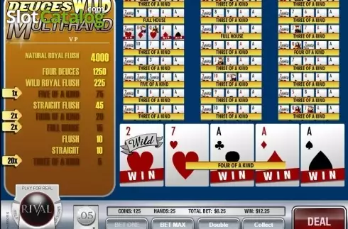 Скрин5. Deuces Wild MH (Rival) слот