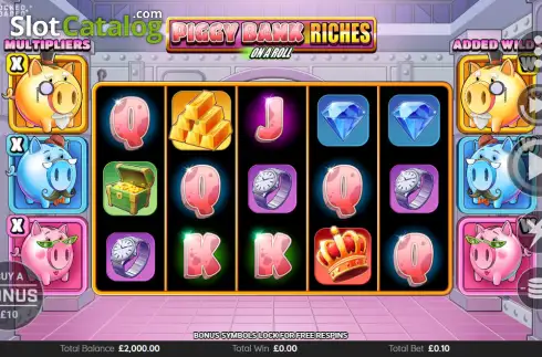 Скрин2. Piggy Bank Riches - On A Roll слот