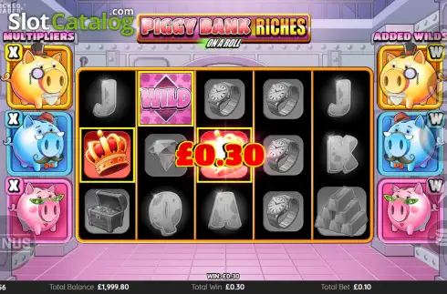 Скрин3. Piggy Bank Riches - On A Roll слот