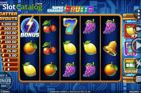 Скрин2. Super Charged Fruits слот