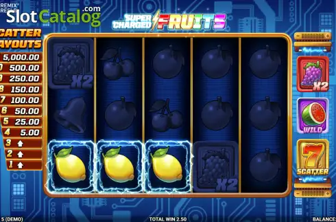 Скрин3. Super Charged Fruits слот
