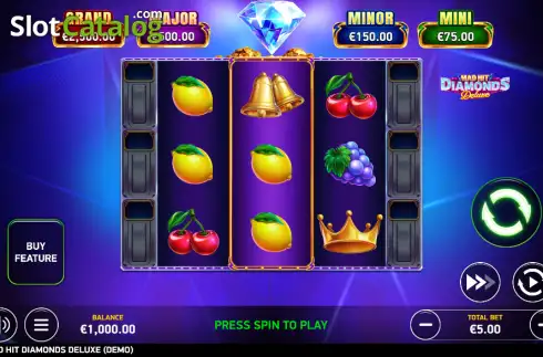 Скрин2. Mad Hit Diamonds Deluxe слот