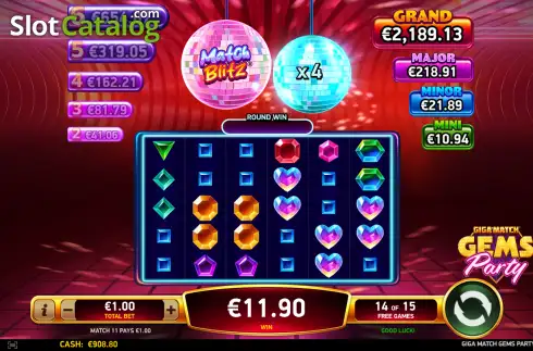 Скрин3. Giga Match Gems Party слот