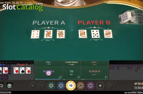 Скрин3. Teen Patti 20-20 (SA Gaming) слот