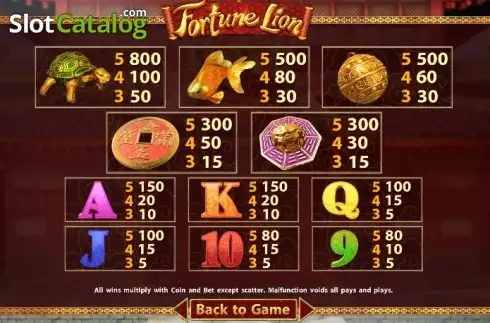 Скрин4. Fortune Lion (SimplePlay) слот