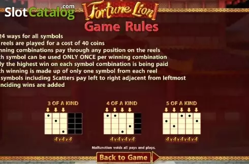 Скрин5. Fortune Lion (SimplePlay) слот