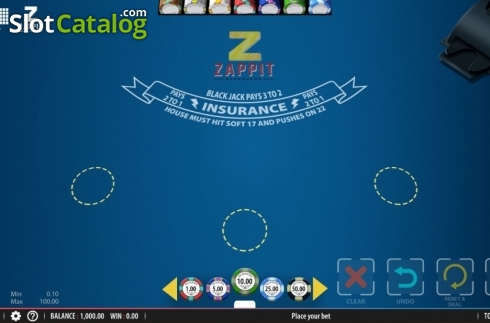 Скрин2. Zappit Blackjack слот