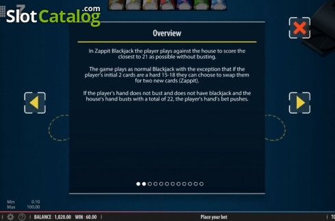 Скрин7. Zappit Blackjack слот