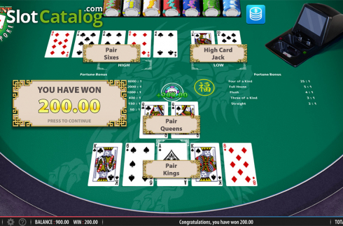 Скрин5. Fortune Pai Gow Poker слот