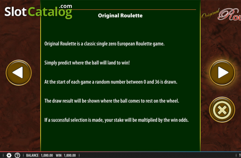 Скрин7. Original Roulette слот