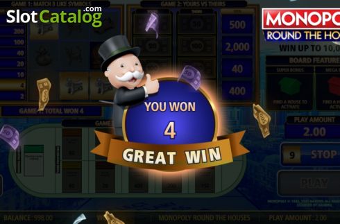 Скрин3. Monopoly Round The Houses слот