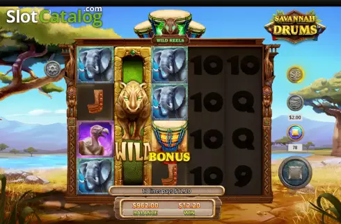 Скрин6. Savannah Drums слот