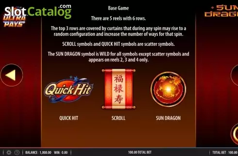 Скрин4. Quick Hit Ultra Pays Sun Dragon слот