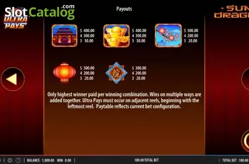 Скрин5. Quick Hit Ultra Pays Sun Dragon слот