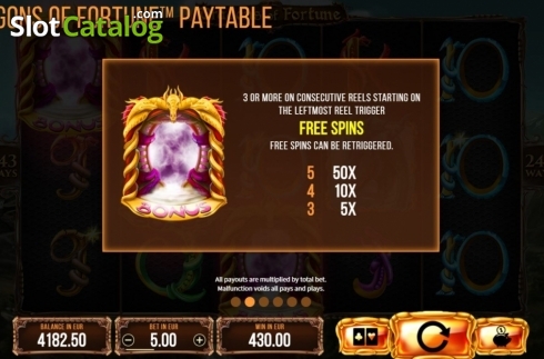 Скрин9. Dragons of Fortune слот