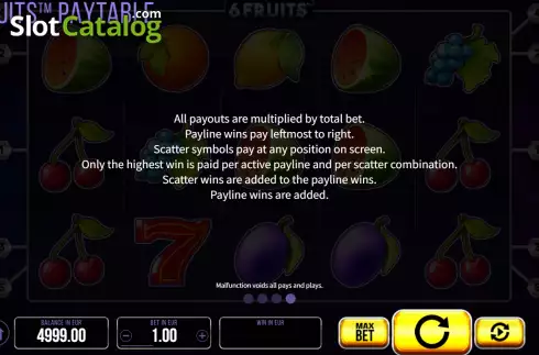 Скрин9. 6 Fruits слот