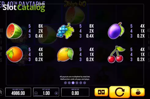 Скрин9. Joker 40 слот