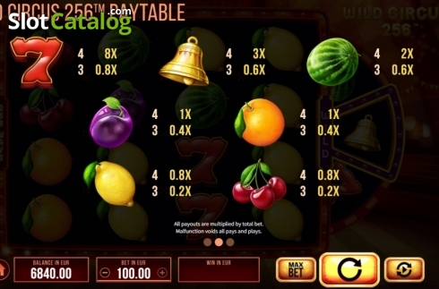 Скрин7. Wild Circus 256 слот