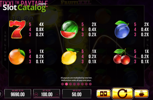 Скрин6. Fruiti XXL слот