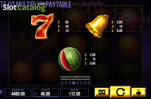 Скрин8. Fruits Go Multiply слот
