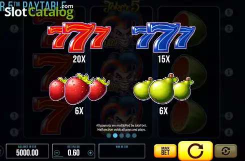 Скрин8. Joker 5 (SYNOT) слот