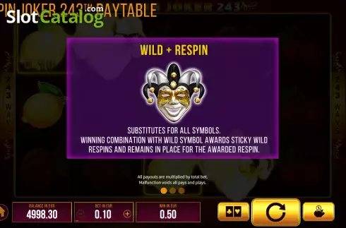 Скрин6. Respin Joker 243 слот