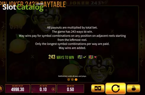 Скрин8. Respin Joker 243 слот