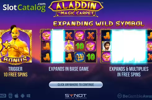 Скрин2. Aladdin and The Magic Carpet слот