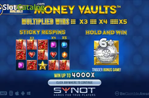 Скрин2. Money Vaults слот
