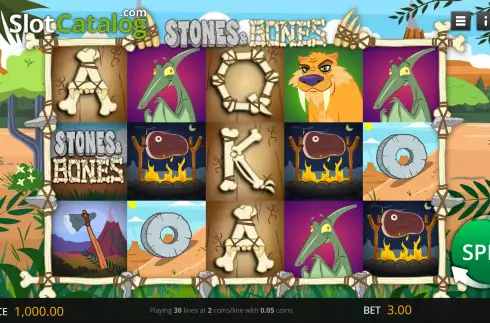 Скрин2. Stones and Bones слот