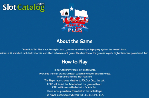 Скрин7. Texas Hold'em Plus (Shuffle Master) слот