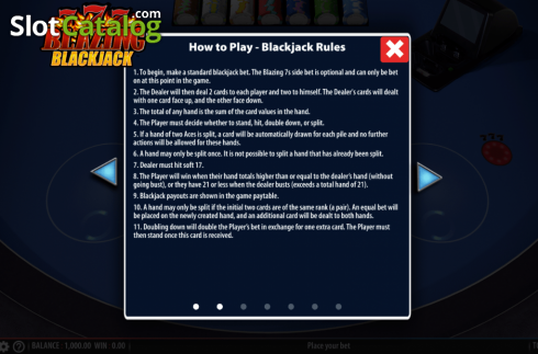 Скрин9. Blazing 7's Blackjack слот