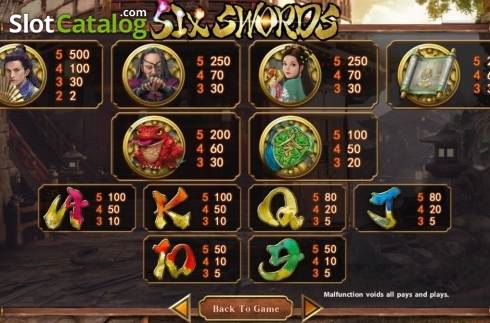Скрин8. Six Swords слот