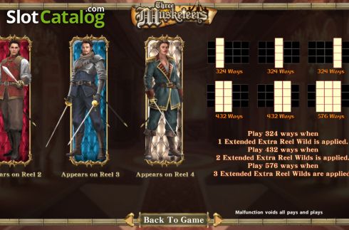 Скрин7. Three Musketeers (SimplePlay) слот