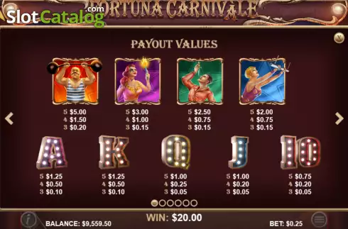 Скрин5. Fortuna Carnivàle слот